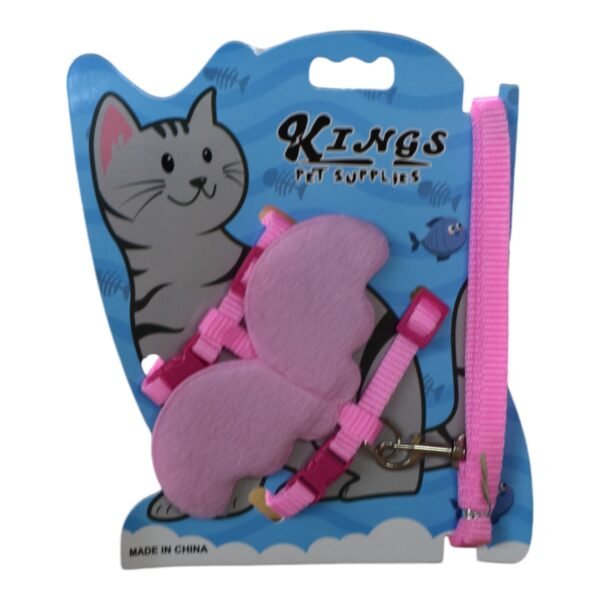 Correa y Collar Rosa Gato