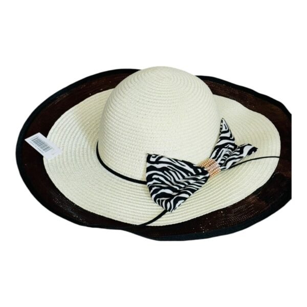 Sombrero Tejido Lazo Blanco y Negro